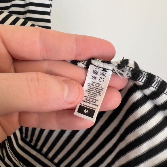 Clare V. Striped Anchor Tee Size Medium Color Black White - Picture 3 of 5